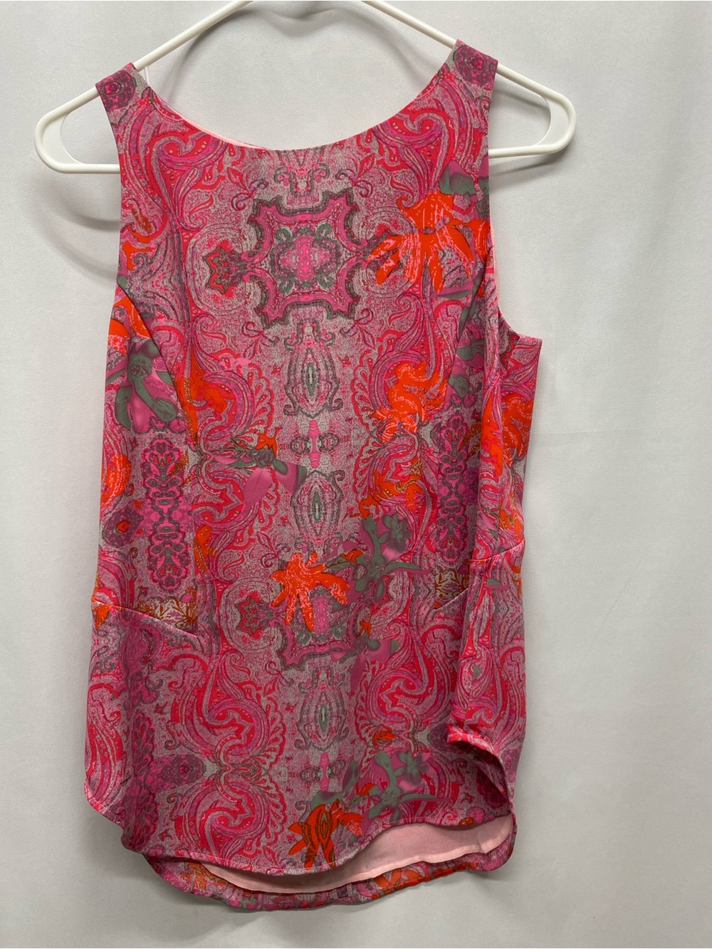 CAbi womens boho blouse size small pink paisley pink sleeveless shirt